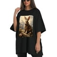 thumbnail image 4 of Plus Size Shirt for Women Black Tops for Women Short Sleeves Shirt for Women Easter T Shirt Crewneck Shirt for Women XL, 4 of 5