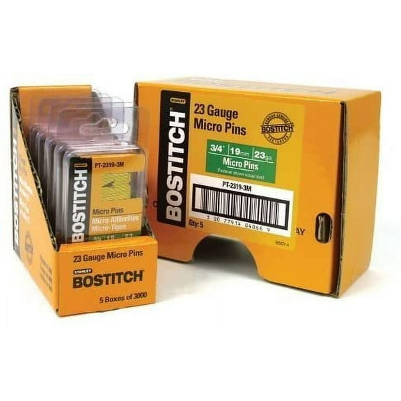 Bostitch Pin Nails PT-2319-3M - 23 Ga Coated - 3000 Count, 3/4 In