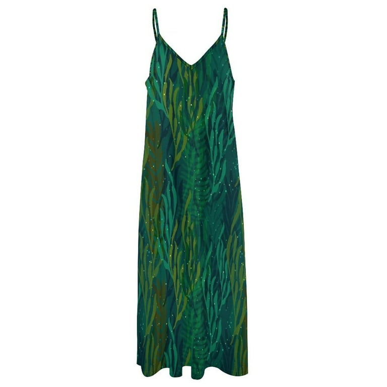 Underwater Emerald Forest Sleeveless Dress Aesthetic clothing ceremony dresses  Dress women - Walmart.com