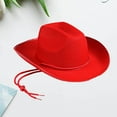 thumbnail image 3 of Cowboy Hats Western Cowboy Hat Plain Cowboy Hat with Adjustable Drawstring for Wedding Stage Performance, 3 of 3