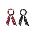 thumbnail image 6 of INSPIRE CHIC 2Pcs 50s Skinny Silky Polka Dots Waistband Narrow Neck Scarf Red&Black, 6 of 6