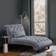 thumbnail image 6 of Lexicon Rosalie 68" Traditional Velvet Chaise with Nailhead in Dark Gray, 6 of 7