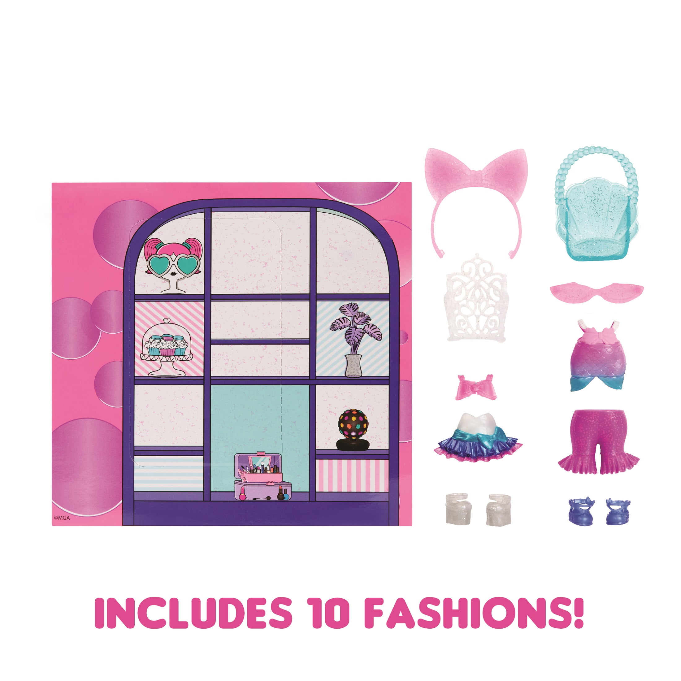 LOL Surprise Fashion packs, 6 Unique Styles Each with 3 Outfits, 2 Pairs of Shoes, 4 Accessories