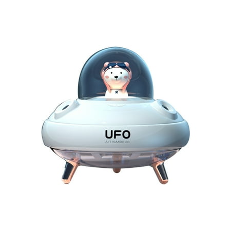 

Dual Nozzles UFO Humidifier Desktop Air Humidifier Cute Planet Bear LED Light Ultrasonic Aroma Essential Oil Diffuser E