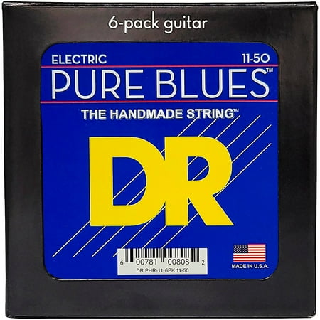 DR Strings Pure Blues Pure Nickel Electric Guitar Strings 6-Pack Heavy (11 - 50)