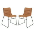 thumbnail image 2 of OSP Home Furnishings Halo Stacking Chair in Sand Faux Leather with Black Base 2/CTN, 2 of 9