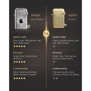 Automatic Ignition Classic Brass Kerosene Lighter, Refillable, Soft-Flame, Safety Lock, Relief Carving, Inlay, Unique, Luxury, Collectible, Fathers Gift, Thorens Gen 1 Single Claw Eye of Diamond