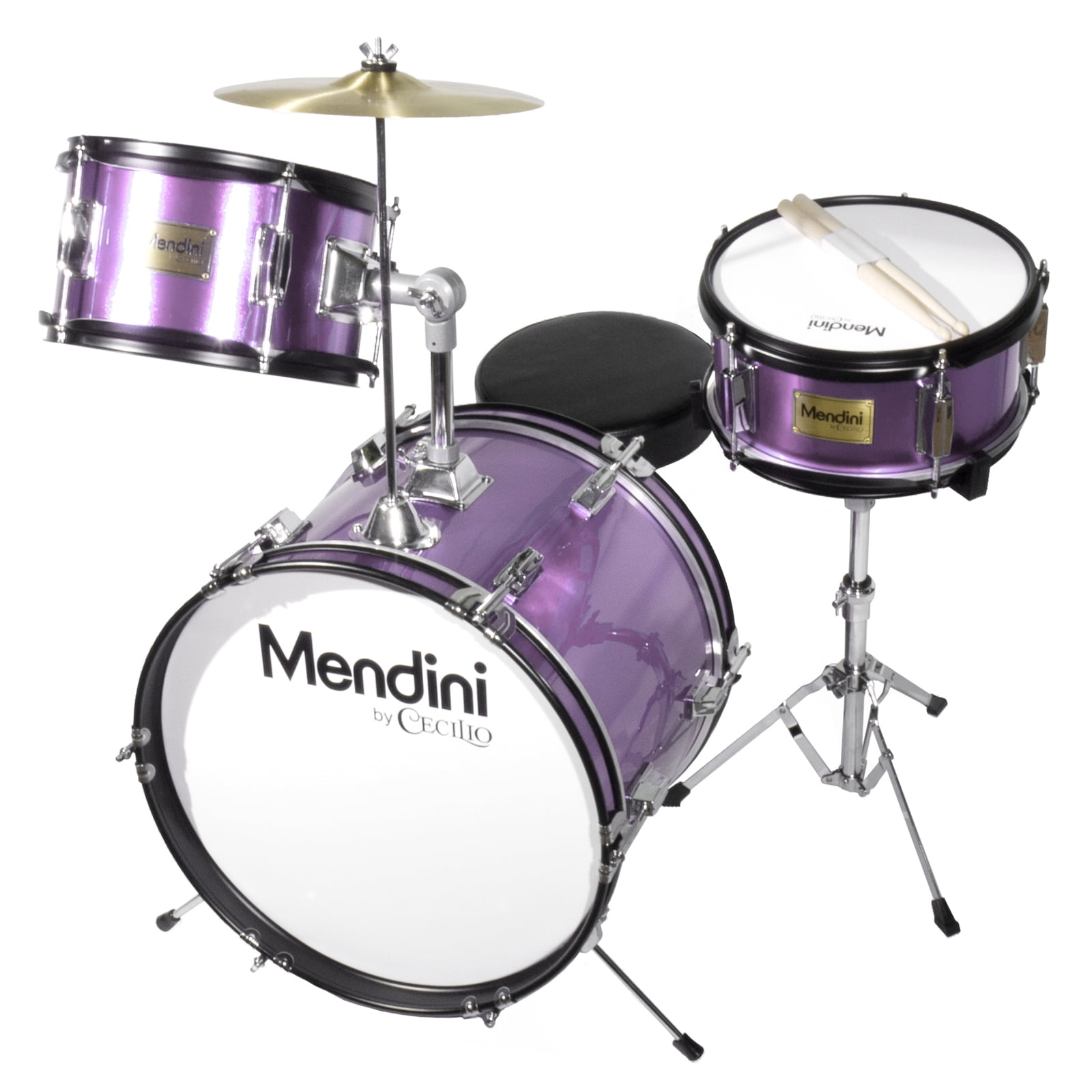 Drum Set Kit ~Silver Details about   Mendini 16" Junior Kids Child Jr 