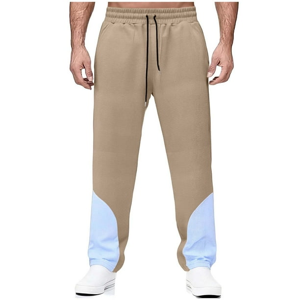 Ceisia Men Casual Sport Solid Color Pants Elastic Waist Drawstring Pocket Gift Trousers