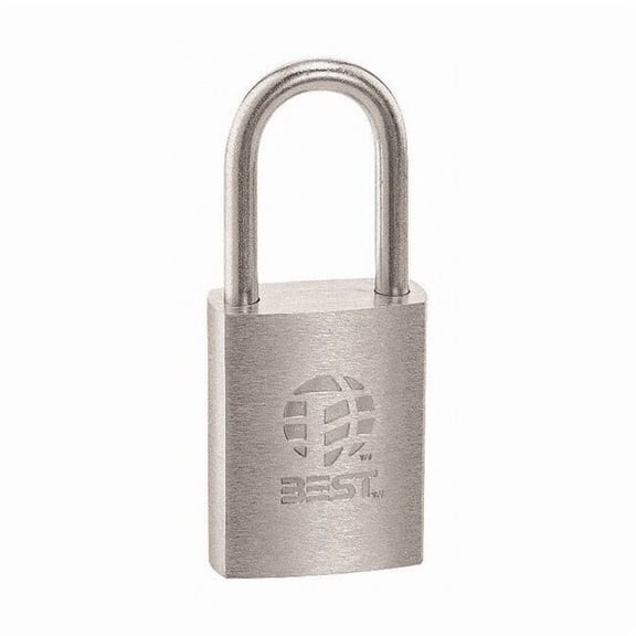 Best Keyed Padlock, 7/8 in,Rectangle,Silver 21B722LXSPL