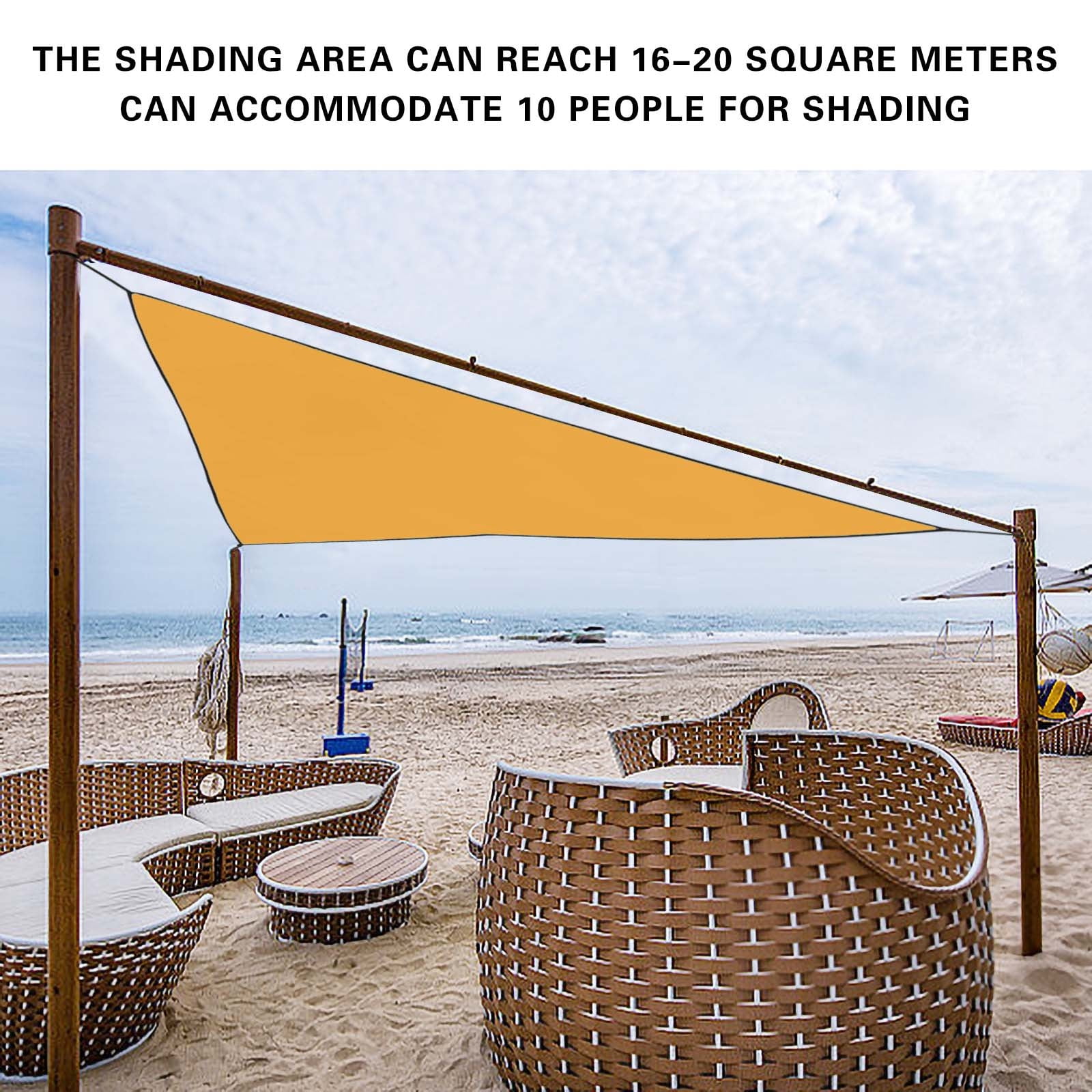 AuroraX Sun Shades Outdoor Patio Sunshade Cloth Portable Waterproof Large 4x4x4m Size Easy to Install UV Protection Outdoor Living for Garden and Pool Use