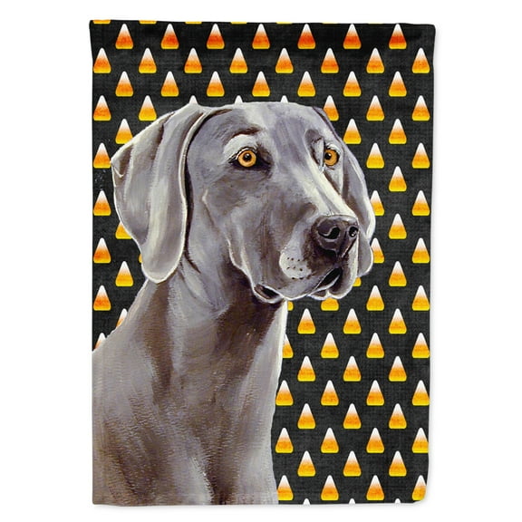 Carolines Treasures LH9082-FLAG-PARENT Weimaraner Candy Corn Halloween Portrait Flag multicolor