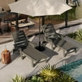 thumbnail image 7 of 5-Position Patio Lounge Chair for Outside, HDPE Outdoor Chaise Lounge with Cup Holder, Resin Pool Lounger Chair, Gray, 7 of 7