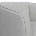 thumbnail image 4 of Armen Living Aries 17" Modern Genuine Leather Swivel Barrel Chair in Dove Gray, 4 of 6