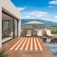 thumbnail image 2 of Orange Plaid Outdoor Rug 6x9 Ft, Non Slip Washable Area Rug, Modern Minimalist Geometric Gingham Checkered Patio Rugs Carpet Runner, Large Floor Mat for Indoor/Outdoor Deck Porch Camping, 2 of 8