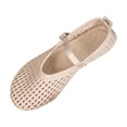 thumbnail image 5 of Eltusu Women Flat Shoes, Holiday PU Strap Closed Toe Comfort Shoes Beige Size 6, 5 of 6