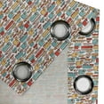 thumbnail image 5 of Ambesonne Cars Grommet Curtain, Motorbikes Caravans Bus, 50" x 54", Aqua Red Orange, 5 of 6