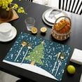thumbnail image 4 of Merry Christmas Snowflake Xmas Tree Placemats Set Of 4 Heat-resistant Placemats 12 X 18 Inch Holiday Fashions Dining Table Place Mats for Kitchen Dining Table,Kitchen Table Mats, 4 of 5