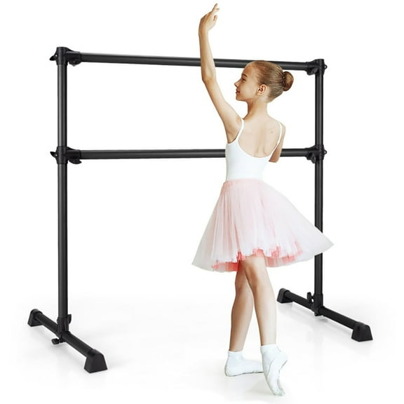 YYAo Ballet Barre, Freestanding Ballet Bar,4 Feet Double Ballet Barre Bar with Adjustable Height-Black