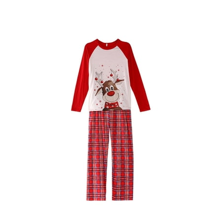 

Liliz Christmas Dad Mom Kid Baby Cartoon Plaid Sleepwear Homewear Christmas Matching Pajamas