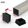 thumbnail image 2 of Paquete de 32 tapas para listones para tubos cuadrados de 40x40 mm, cuadrados de plástico negro, tapas cuadradas para productos metálicos/sillas/sofás/mesas NPTERBL, 2 of 5