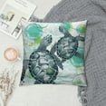 thumbnail image 2 of COMIO Sea Turtle Throw Pillow Cover  Graffiti Hand Drawn Ocean Animal Decorative Pillow Case Lodge Cabin Wooden Stripes Cushion Cover for Home Bed Sofa Office, 2 of 5