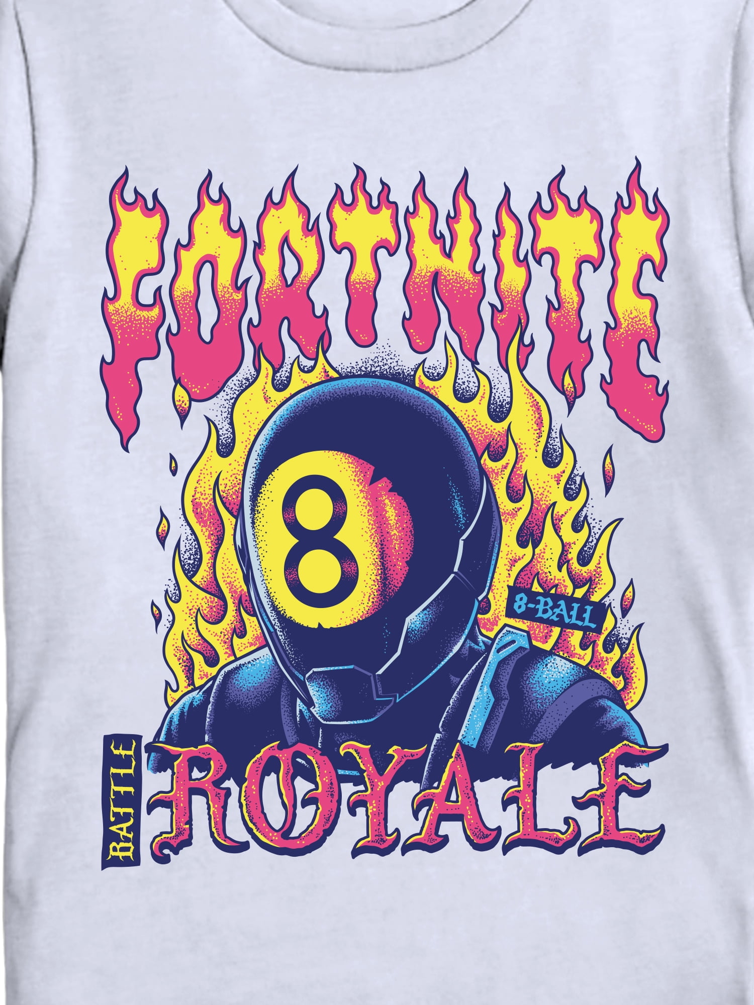 Fortnite 8-Ball Fire Graphic Tee with Short Sleeves, Sizes 4-18