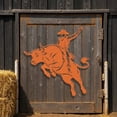 thumbnail image 3 of RealSteel Bucking Bull Metal Wall Art – Rodeo & Western Steel Decor (35" x 36", Rust), 3 of 6