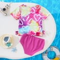 thumbnail image 4 of Tiijoy Girls Two Piece Swimsuit Tie Dye Heart Print Short Sleeve Rash Guard with Brief Bathing Suit, Sizes 1-2, 4 of 7