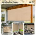 thumbnail image 6 of DIFY 5' x 6' Outdoor Roller Shade, Cordless Patio Blinds for Porch Pergola Balcony Deck Windows, Wheat, 6 of 7