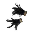 thumbnail image 2 of Muñequeras de Plumas Yinane Pulsera Floral Guantes de Plumas Disfraz de Halloween Negro, 2 of 7