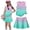 Cyan, variant on Girls' Clothing Sets Summer Outfits Size 7-8 Two Piece Outfits Cute Preppy Clothing Sets Casual Tank Top and Y2K Skirts Sport Activewear Cyan 11-12 Years
