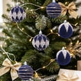 thumbnail image 6 of 6Pcs Flocking Christmas Ball Ornaments Set Shatterproof Xmas Tree Decorations, 6 of 9