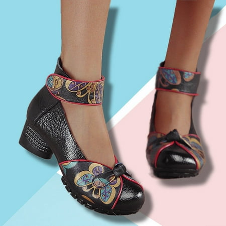 

Tangnade Winter Clearance Fashion Casual Shoes Breathable Slip-on Outdoor Chunky Heels Leisure Shoes for Women