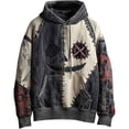 thumbnail image 2 of CONZONE Halloween Men's Hoodies Long Sleeve Hallowmas Pullover Hoodie for Men Novelty Pumpkin Face Graphic Hooded Sweatshirts With Pocket, 2 of 3
