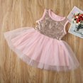thumbnail image 1 of 2020 Vêtements d'Été pour Bébé Robe pour Nourrisson Enfants Bébé Fille Dentelle Paillettes Nœud Tutu Anniversaire Mariage Robe de Fête Robe 1-5T, 1 of 5