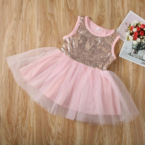 2020 Vêtements d'Été pour Bébé Robe pour Nourrisson Enfants Bébé Fille Dentelle Paillettes Nœud Tutu Anniversaire Mariage Robe de Fête Robe 1-5T