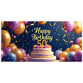 thumbnail image 2 of LUUFILx 50th Birthday Celebration Backdrop Decoration Cake Balloon Banner Party Supplies Photography Props Happy Birthday Background Decors, 2 of 6