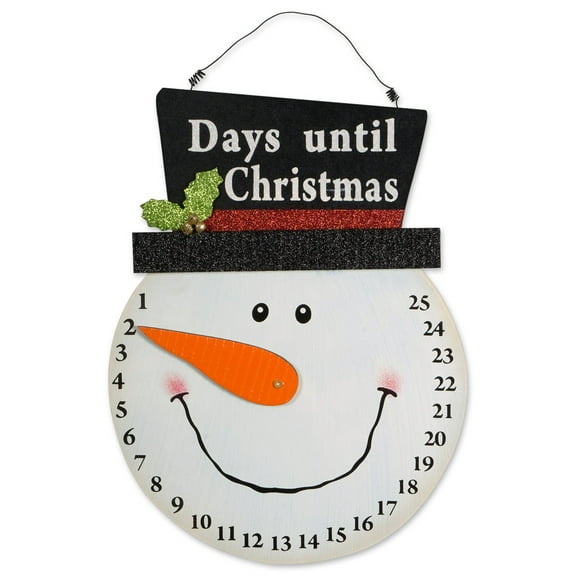 Christmas Advent Decorative & Reusable Wooden Countdown Calendar Cute Christmas Decor 11X9.8 Snowman Countdown Snowman Decor