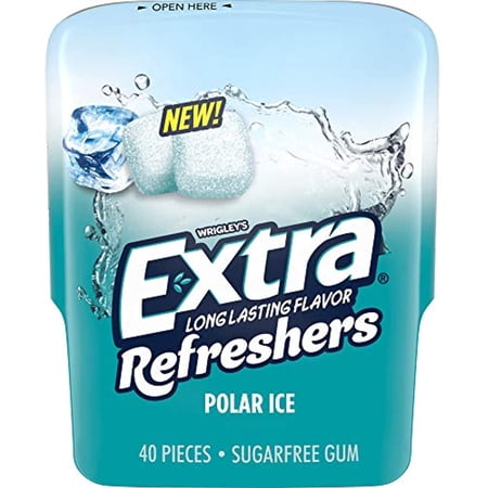 Extra Extra Refreshers Chewing Gum, Polar Ice, 40 Count