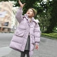 thumbnail image 4 of NAISIBABY Girls Parka with Pockets, Windproof Hooded Zip Up Thermal Winter Over Knee Length Puffer Coat Purple 13T, 4 of 8