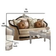 thumbnail image 5 of Curved Design Loveseat with Scalloped Backrest and Crown Top, Beige, 5 of 5