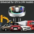 thumbnail image 6 of Bluetooth 5.3 FM Transmitter for Car, Radio Transmitter for Car, QC18W & PD30W Fast Charging, Dual Screen Display, 7 Color LED Backlit Lights, Voice Assistant, Hands-Free Calling,Auto Memory Function, 6 of 7