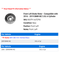 thumbnail image 2 of Front Left Brake Rotor - Compatible with 2016 - 2019 BMW M2 3.0L 6-Cylinder 2017 2018, 2 of 2