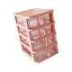 thumbnail image 1 of Organizador de escritorio con cajones transparentes, armario de almacenamiento, contenedor de escritorio versátil Rosa 4 Capas, 1 of 9