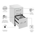 thumbnail image 5 of Bush Business Furniture Hustle 3 Drawer Mobile File Cabinet in White, 5 of 7