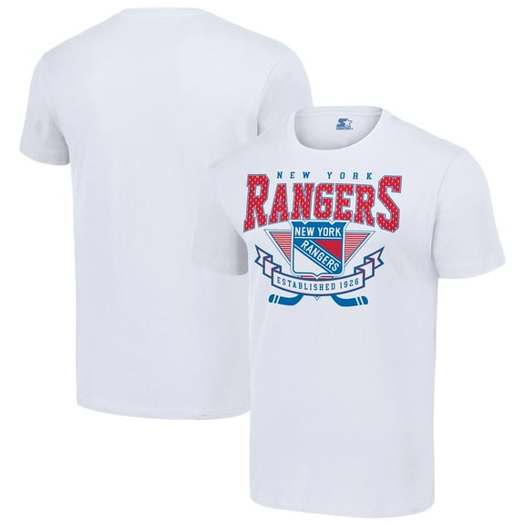 Men's Starter White New York Rangers Team Logo Graphic T-Shirt