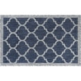 thumbnail image 3 of Veranda Contemporary 2' x 3' Navy and Light Gray Polypropylene Outdoor Area Rug, 3 of 7