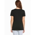 thumbnail image 5 of Women Fashion Deep V-Neck Short Sleeve Tops Solid Casual Loose Basic T Shirt, 5 of 5