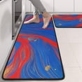thumbnail image 2 of Kitchen Rugs Sets Of 2,Blue Red Gold Marble Pattern Anti Fatigue Kitchen Mat Rugs Non Slip Washable,Decorative Kitchen Floor Mats for Kitchen,Sink,Laundry,17"x47"+17"x47", 2 of 5